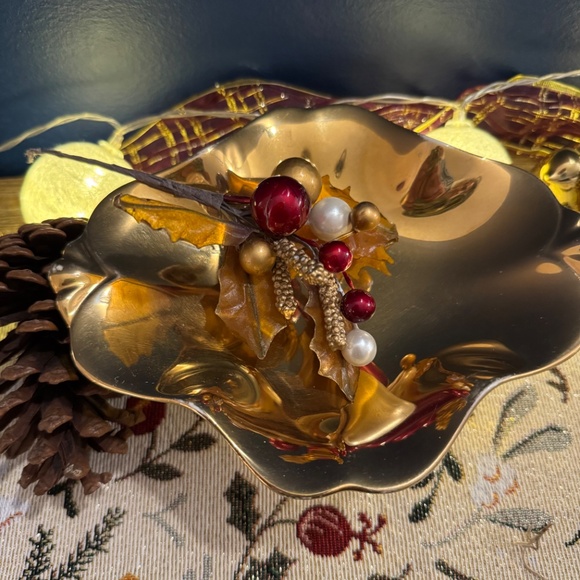 Vintage Royal Winton Grimwades Gold Luster Dish Trinket Tray Candy Bowl England - Picture 1 of 5